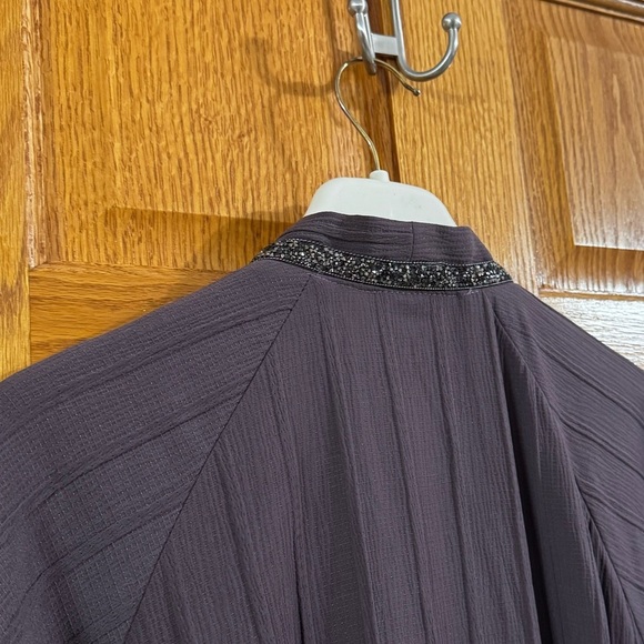 Women’s Abaya Plus Size 6 (3X/4X) Purple Long Sleeve Maxi Beaded Dress NEW - Picture 6 of 8